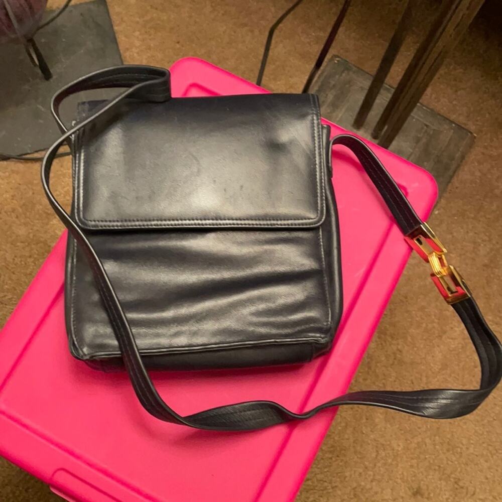 Vintage Lord and Taylor bag black gold hardware